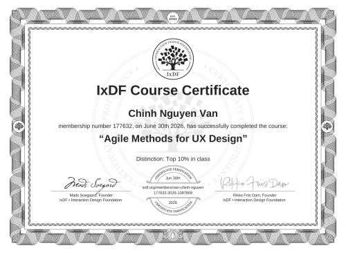 Agile Methods for UX Design certificate