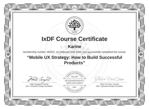 Mobile UX Strategy: How to Build Successful Products certificate