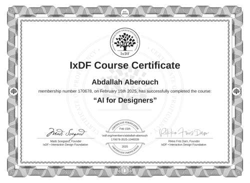 AI for Designers certificate