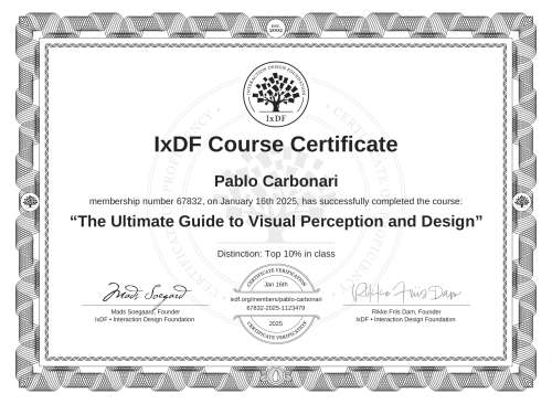 The Ultimate Guide to Visual Perception and Design certificate