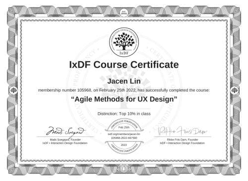 Agile Methods for UX Design certificate