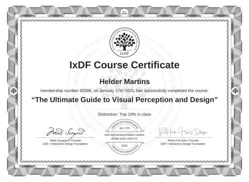 The Ultimate Guide to Visual Perception and Design certificate