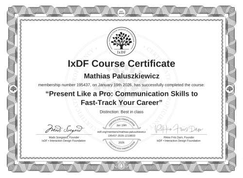 Present Like a Pro: Communication Skills to Fast-Track Your Career certificate