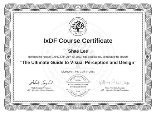 The Ultimate Guide to Visual Perception and Design certificate