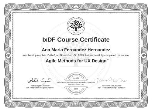Agile Methods for UX Design certificate