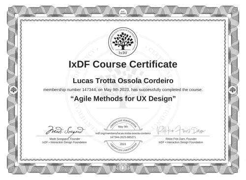 Agile Methods for UX Design certificate