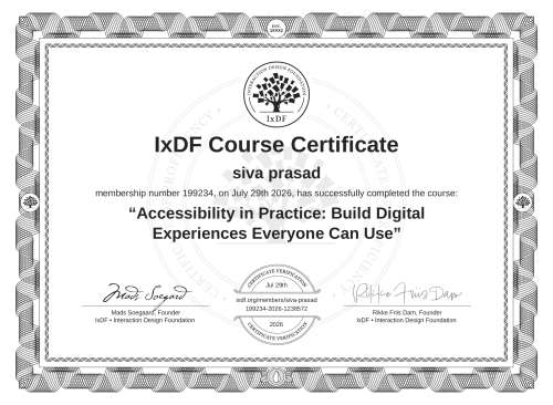 Accessibility in Practice: Build Digital Experiences Everyone Can Use certificate