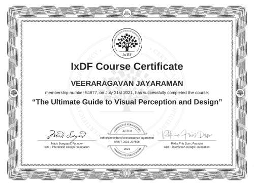 The Ultimate Guide to Visual Perception and Design certificate