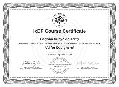 AI for Designers certificate
