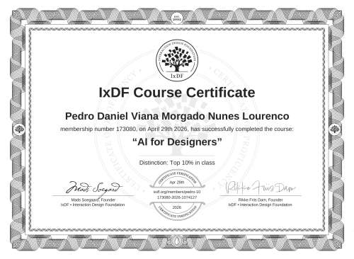 AI for Designers certificate