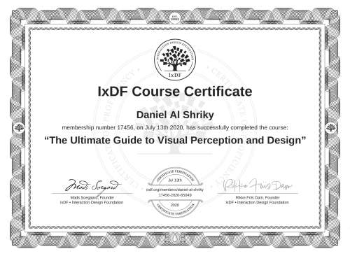 The Ultimate Guide to Visual Perception and Design certificate