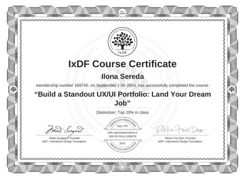 Build a Standout UX/UI Portfolio: Land Your Dream Job certificate