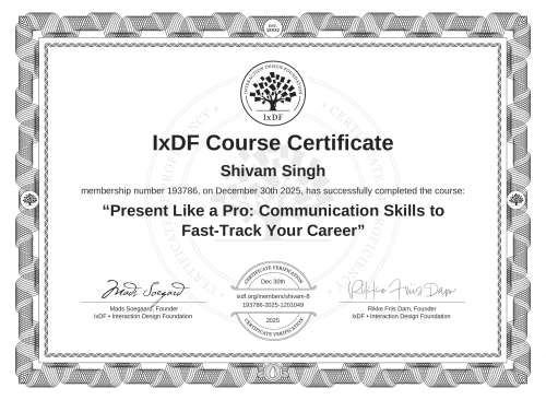 Present Like a Pro: Communication Skills to Fast-Track Your Career certificate