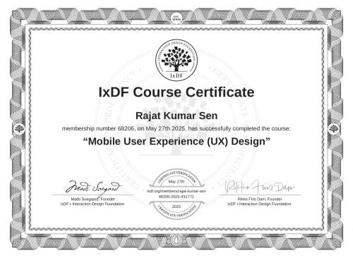 Mobile User Experience (UX) Design certificate