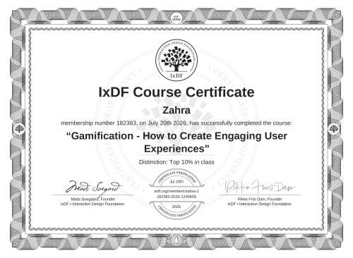 Gamification - How to Create Engaging User Experiences certificate