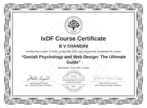 Gestalt Psychology and Web Design: The Ultimate Guide certificate