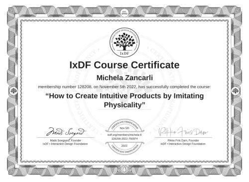 How to Create Intuitive Products by Imitating Physicality certificate