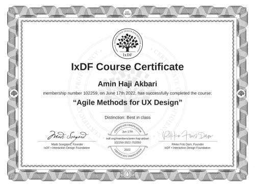 Agile Methods for UX Design certificate
