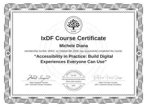 Accessibility in Practice: Build Digital Experiences Everyone Can Use certificate