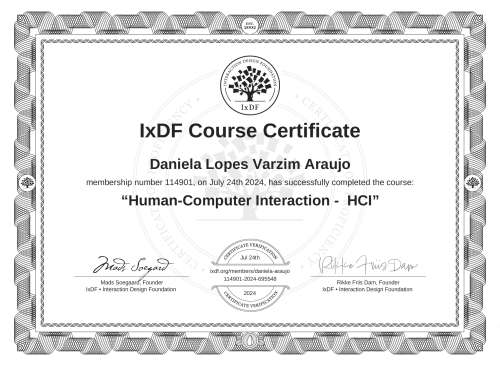 Human-Computer Interaction -  HCI certificate