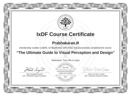 The Ultimate Guide to Visual Perception and Design certificate