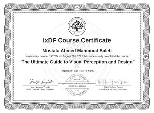 The Ultimate Guide to Visual Perception and Design certificate