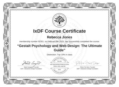 Gestalt Psychology and Web Design: The Ultimate Guide certificate