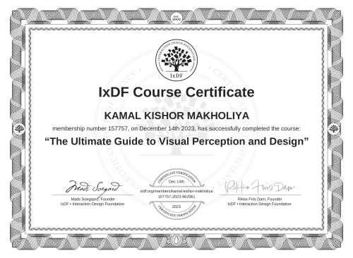 The Ultimate Guide to Visual Perception and Design certificate