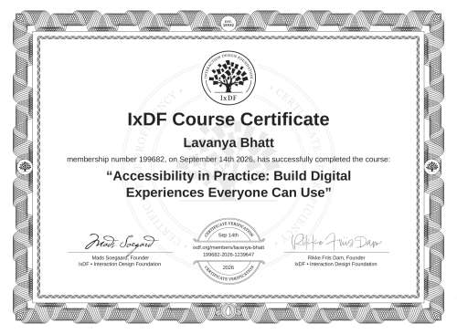 Accessibility in Practice: Build Digital Experiences Everyone Can Use certificate