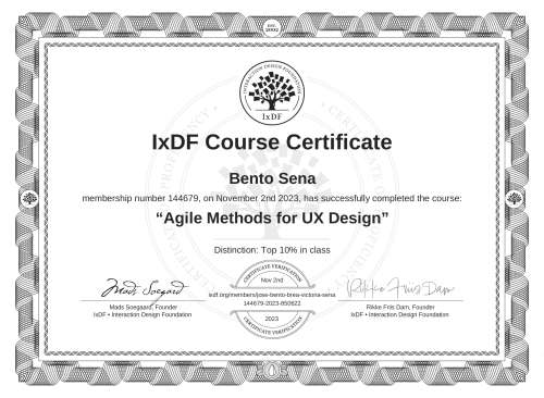 Agile Methods for UX Design certificate