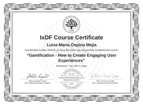Gamification - How to Create Engaging User Experiences certificate