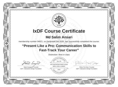 Present Like a Pro: Communication Skills to Fast-Track Your Career certificate