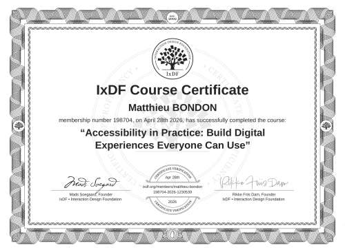 Accessibility in Practice: Build Digital Experiences Everyone Can Use certificate