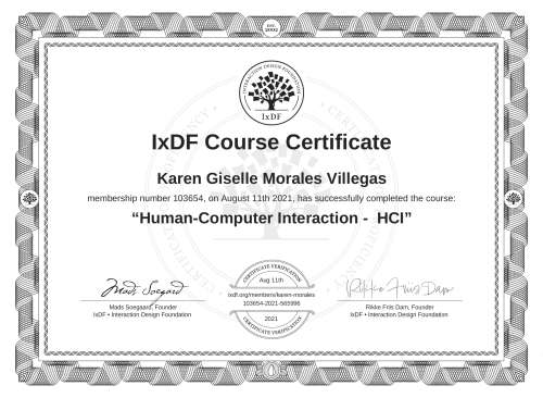 Human-Computer Interaction -  HCI certificate