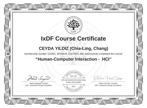 Human-Computer Interaction -  HCI certificate