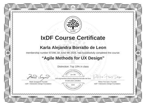 Agile Methods for UX Design certificate