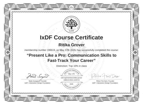 Present Like a Pro: Communication Skills to Fast-Track Your Career certificate