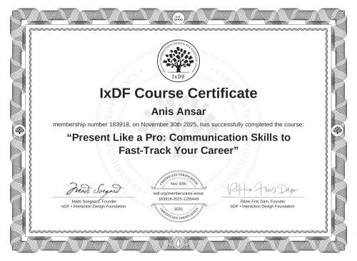 Present Like a Pro: Communication Skills to Fast-Track Your Career certificate