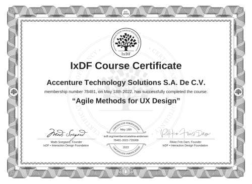 Agile Methods for UX Design certificate