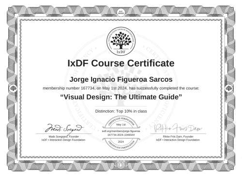 Visual Design: The Ultimate Guide certificate