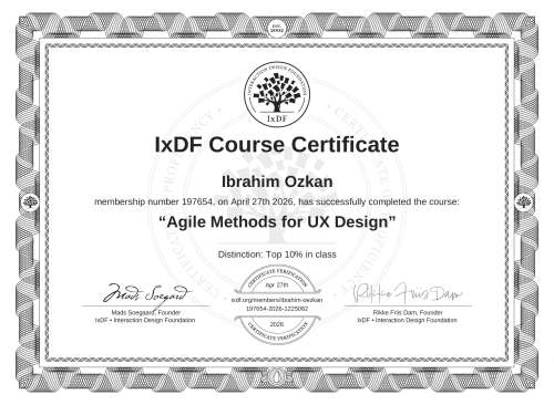 Agile Methods for UX Design certificate