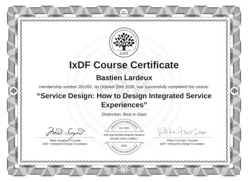 Service Design: How to Design Integrated Service Experiences certificate