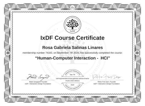 Human-Computer Interaction -  HCI certificate