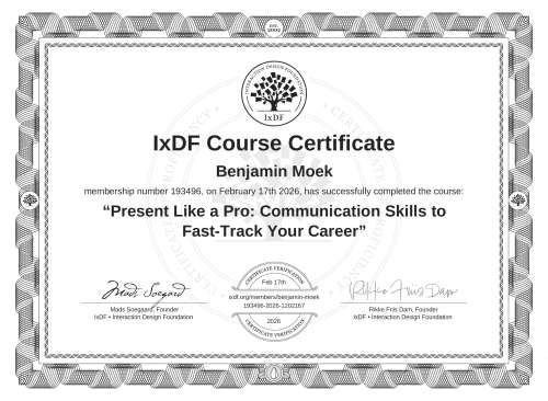 Present Like a Pro: Communication Skills to Fast-Track Your Career certificate