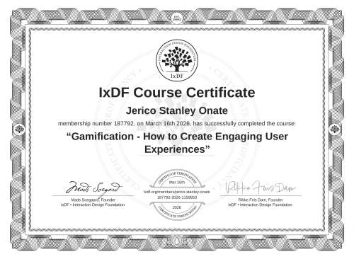 Gamification - How to Create Engaging User Experiences certificate