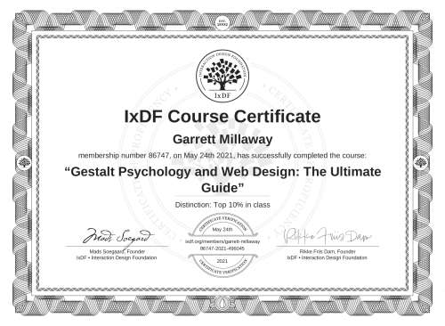 Gestalt Psychology and Web Design: The Ultimate Guide certificate