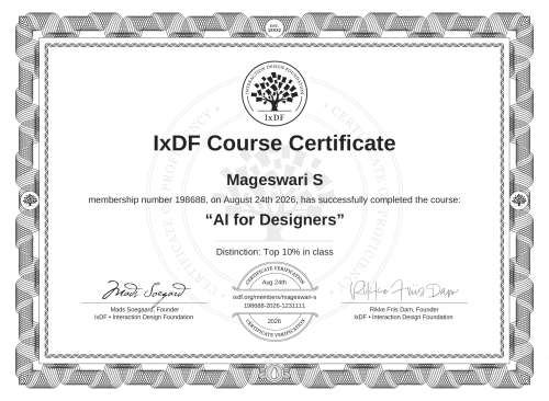 AI for Designers certificate