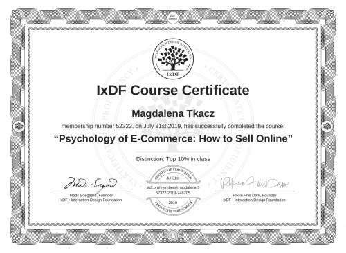Psychology of E-Commerce: How to Sell Online certificate