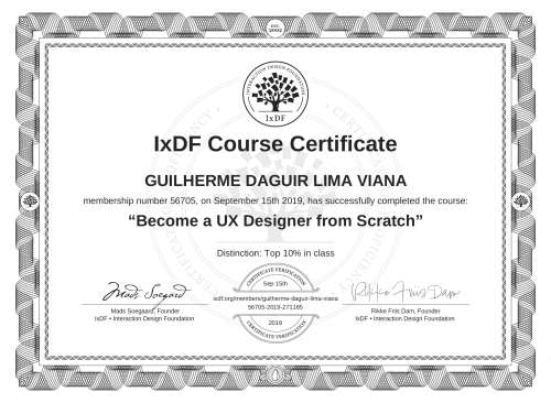 Become a UX Designer from Scratch certificate
