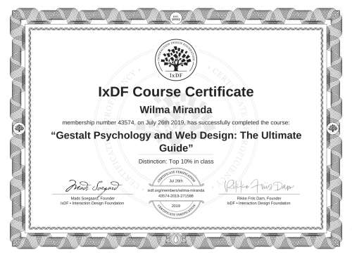 Gestalt Psychology and Web Design: The Ultimate Guide certificate